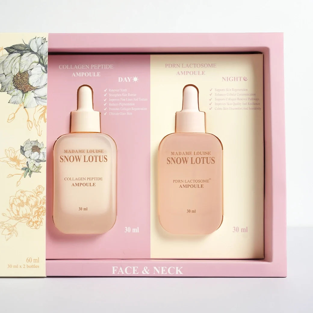 Snow Lotus Duo Collagen Ampoule | แอมพูล Day & Night Madame Louise 1 กล่อง
